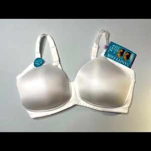 White Vanity Fair Beauty Back Extended Side and Back Smoother Bra.